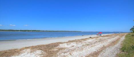 Ligstoelen aan het strand