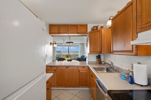 Condo, 3 Bedrooms | Private kitchen | Coffee/tea maker, fridge, oven, toaster - Menehune Shores, #118^ 3 Bedroom Condo (Kihei)