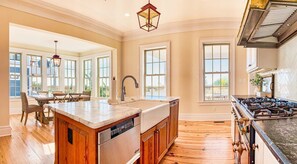 Fridge, microwave, oven, stovetop - Beachfront Estate, Multi-Level Decks, Bay Creek (Cape Charles)