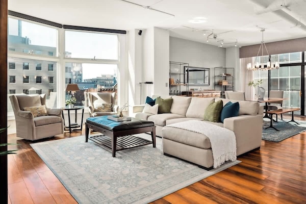 Bright + open living area