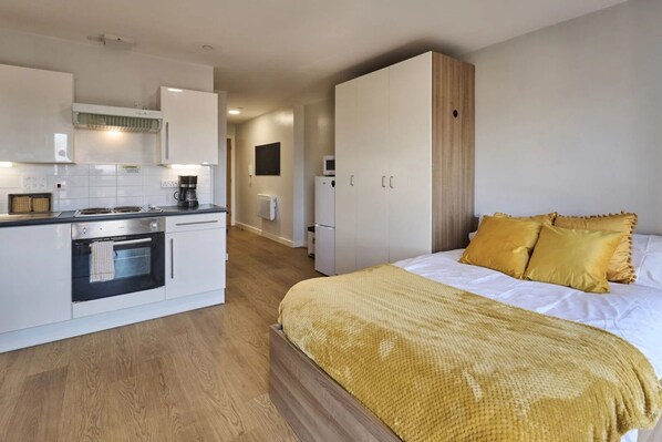 Estúdio superior, para não fumantes | Cortinas blackout, Wi-Fi de cortesia