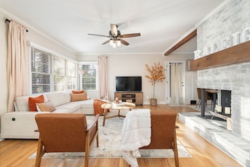 Cozy ambience in the living room with Japandi interior