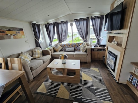 Televisión, chimenea