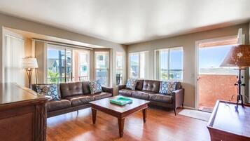 Condo, Multiple Beds, Patio, Ocean View | Living area