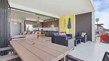 Condo, Multiple Beds, Balcony, Ocean View | Living area