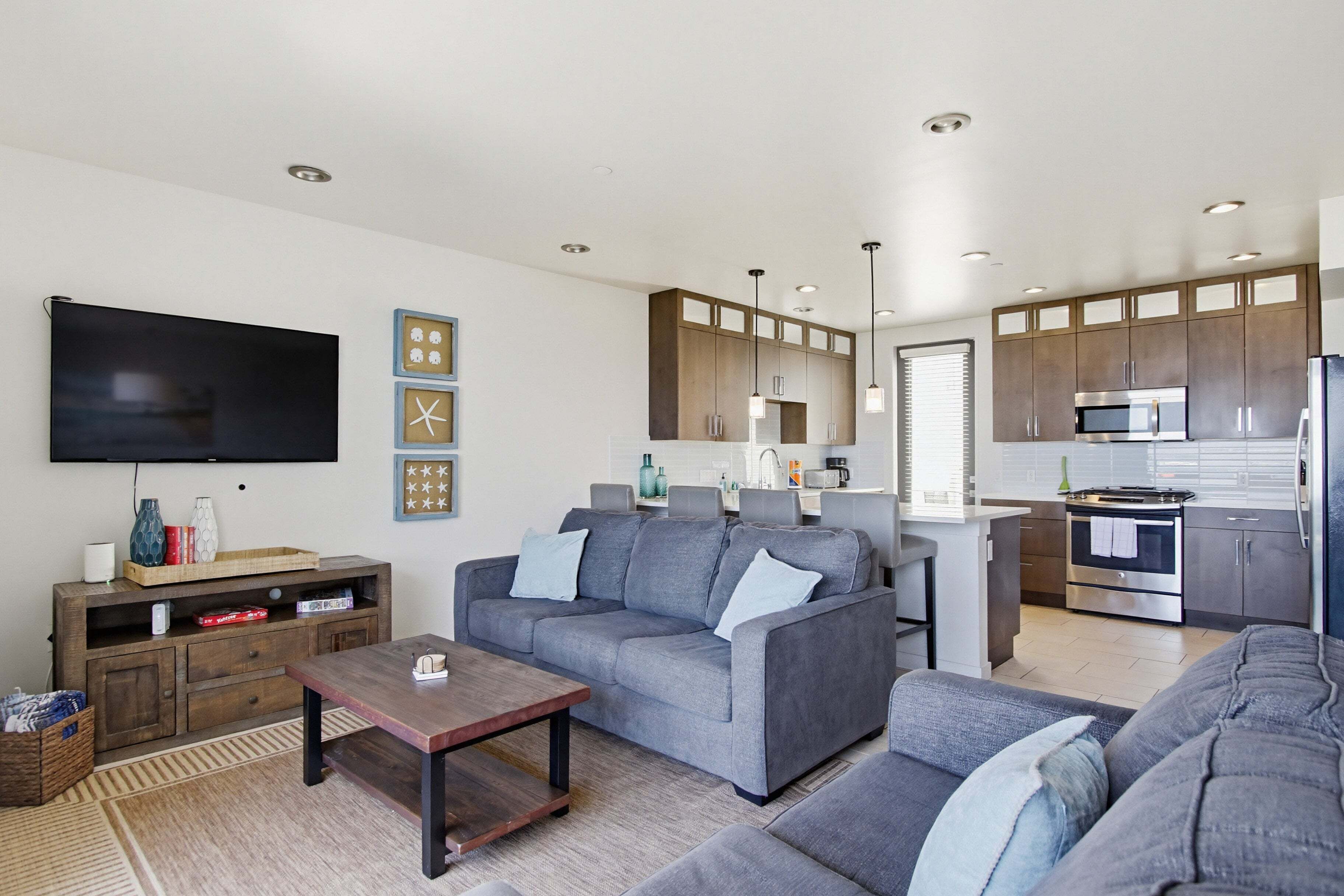 Appartement, Meerdere bedden, balkon, uitzicht op zee | Woonruimte