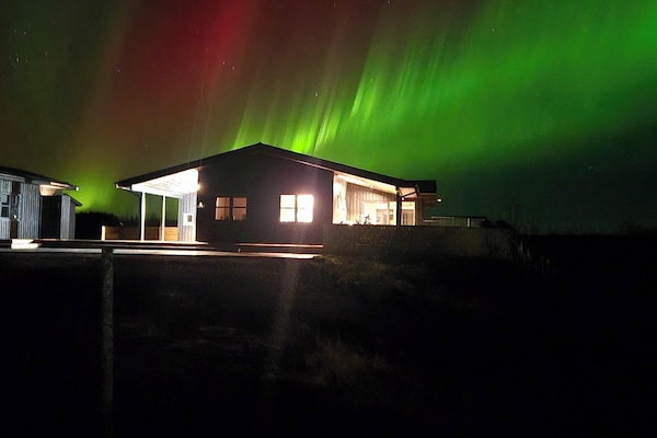 Northern lights over the cabin