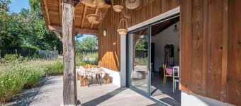 Restored barn in its Landes airial