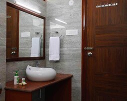 Towels, soap, shampoo, toilet paper