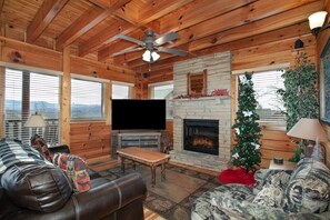 Smart TV, fireplace, DVD player, table football