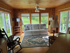 TV, DVD player, books