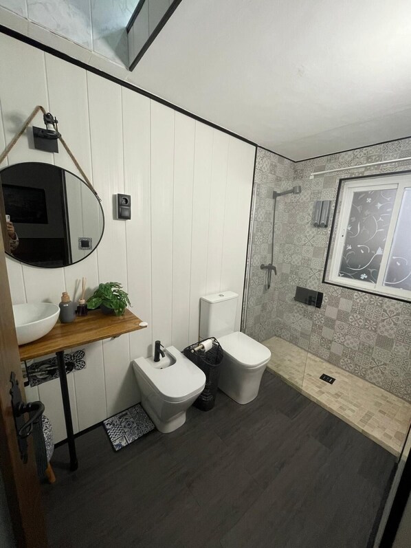 Shower, hair dryer, bidet, towels - Rural house los jesuses (Lillo)
