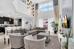 House, Multiple Beds (9008 PM - 5BD Serenity Villa: A Parad) | Living area - 9008 PM - 5BD Serenity Villa: A Paradise Retreat (Kissimmee)