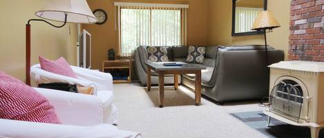 Televisio, videopelejä, DVD-soitin, pöytäjalkapallopöytä