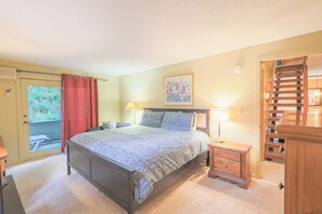 2 bedrooms, iron/ironing board, travel crib, internet