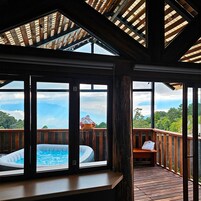 Panoramic Cabin, 1 King Bed, Kitchenette, Mountain View | Balcony view