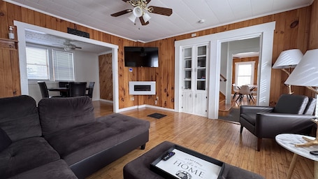 Smart TV, fireplace. Historic Island Pond Home on VAST Trail – 3BR, 2BA