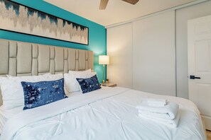 2 bedrooms, iron/ironing board, WiFi, bed sheets