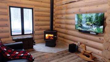 Smart TV y chimenea
