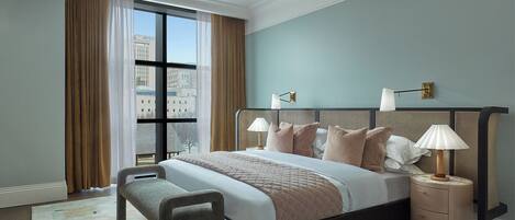 1 bedroom, premium bedding, down comforters, pillowtop beds