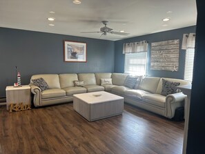 Smart TV, fireplace, DVD player, music library