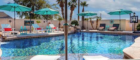 Outdoor pool, a heated pool
