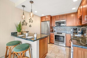 Fridge, microwave, oven, stovetop - Napili Point A23  1BD with Unbeatable Sunset Views (Lahaina)