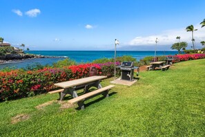 Outdoor dining - Napili Point A23  1BD with Unbeatable Sunset Views (Lahaina)