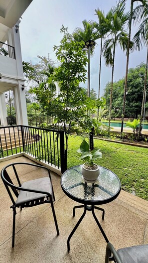 Luxury Double Room, Patio, Pool View | Terrace/patio