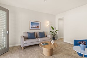 Premium Room, 1 King Bed, Private Bathroom, Garden View | Living area | 42-inch Smart TV with digital channels - Casa Oliver Hotel & Resort - A Gay Men's Resort (Palm Springs)