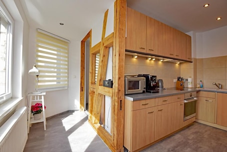 Fridge, microwave, oven, stovetop. Apartment 'Carola' with Wi-Fi