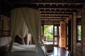 In-room safe, desk, laptop workspace, soundproofing - Rumah Hujan (Ubud)
