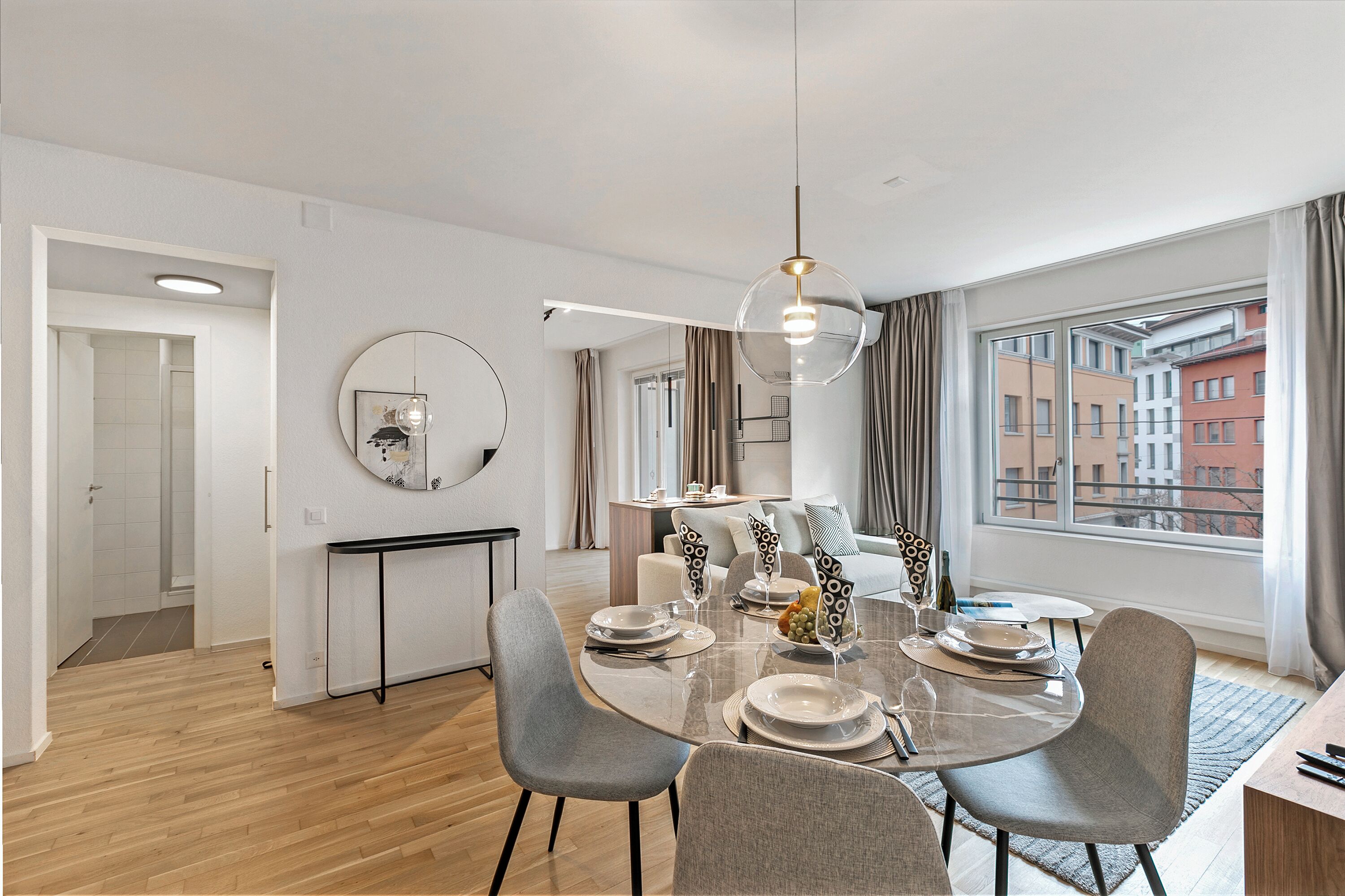 Familieleilighet, 1 soverom, balkong (Novos Contrada 5 204 with Balcony for) | Spiseområde