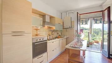 Rumah Keluarga, 4 kamar tidur, 2 kamar mandi, tepi gunung (Casa Virginia) | Dapur pribadi | Lemari es, oven, kompor, dan mesin pencuci piring