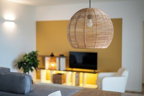 Apartment, 2 Bedrooms, Garden View | Living area | 43-inch flat-screen TV with digital channels, heated floors - CaNova (Spinea)