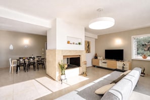 Family Villa, 4 Bedrooms, Balcony (Villa Torricella Pool and Sunny) | Living area | Flat-screen TV
