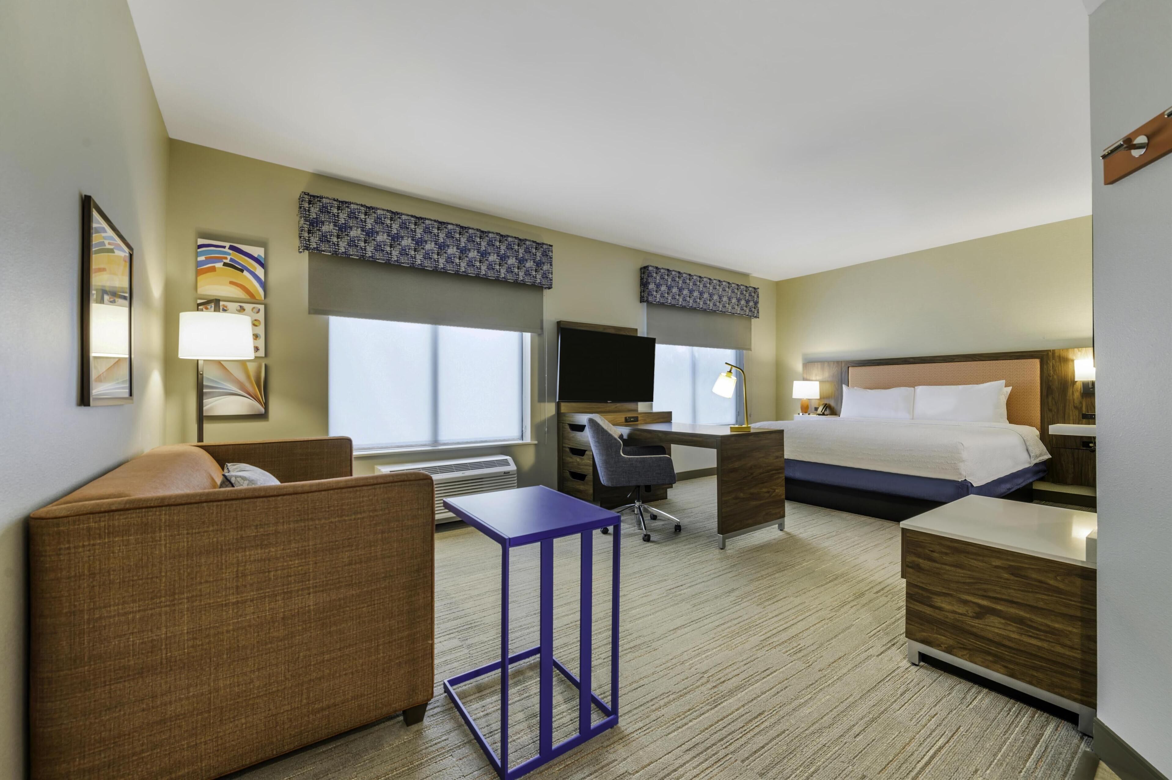 In-room safe, desk, laptop workspace, blackout drapes