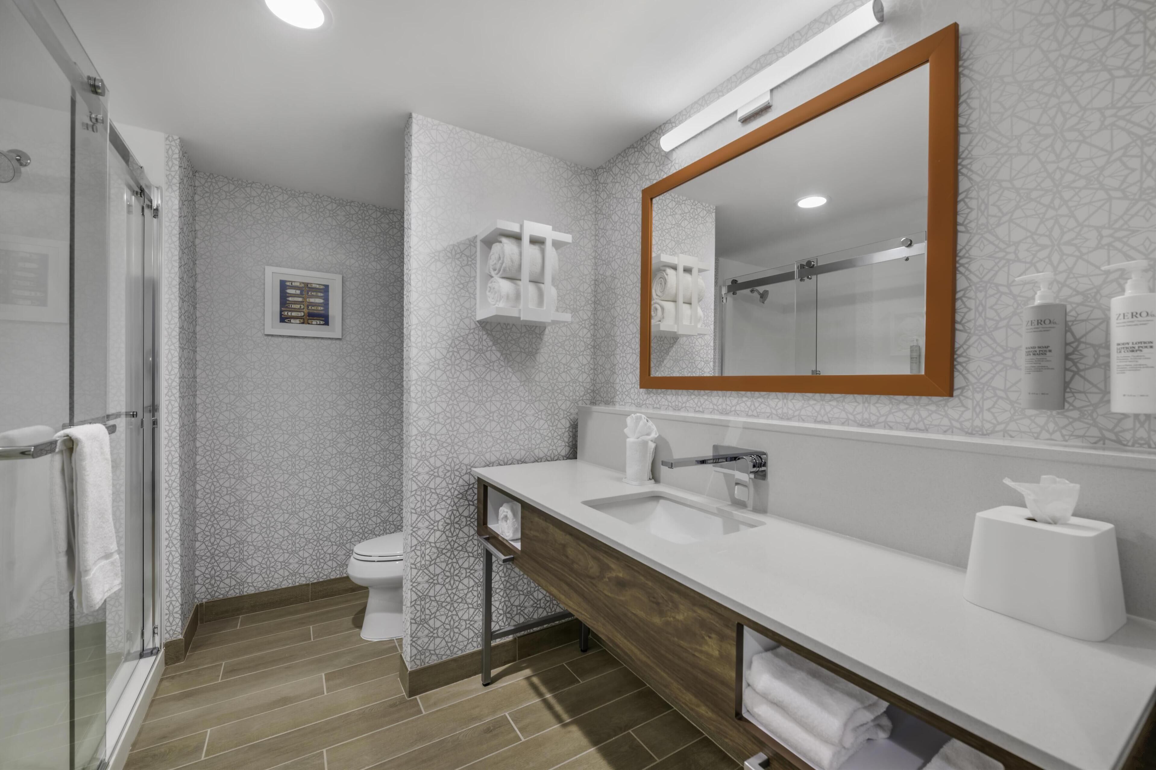 Free toiletries, hair dryer, towels