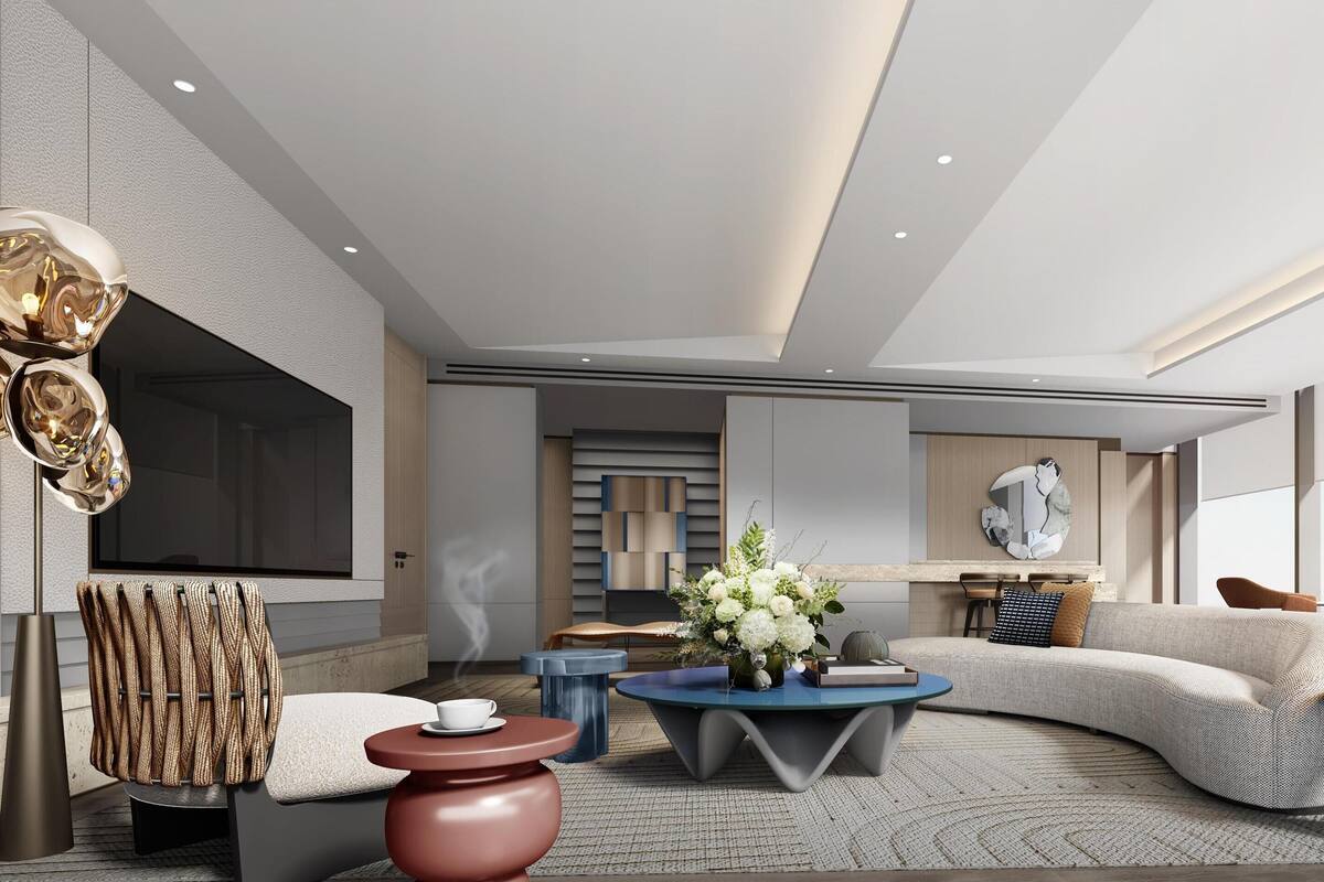 Deluxe Suite, 1 King Bed | Living area | LCD TV