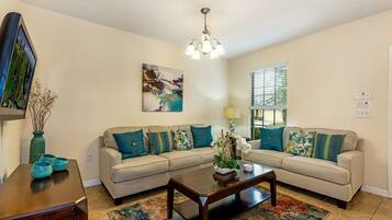 Smart TV, foosball, books