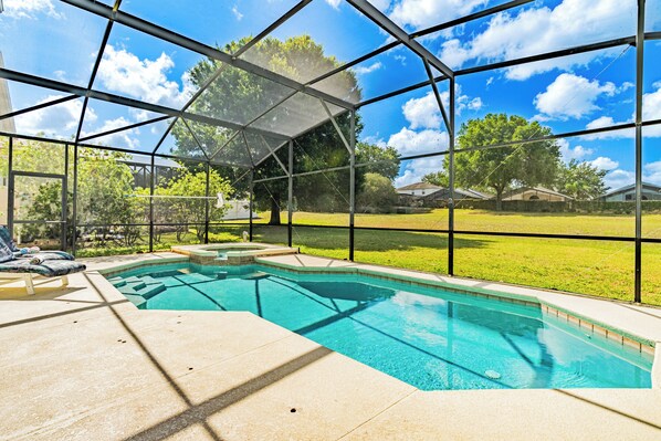 Outdoor pool, a heated pool