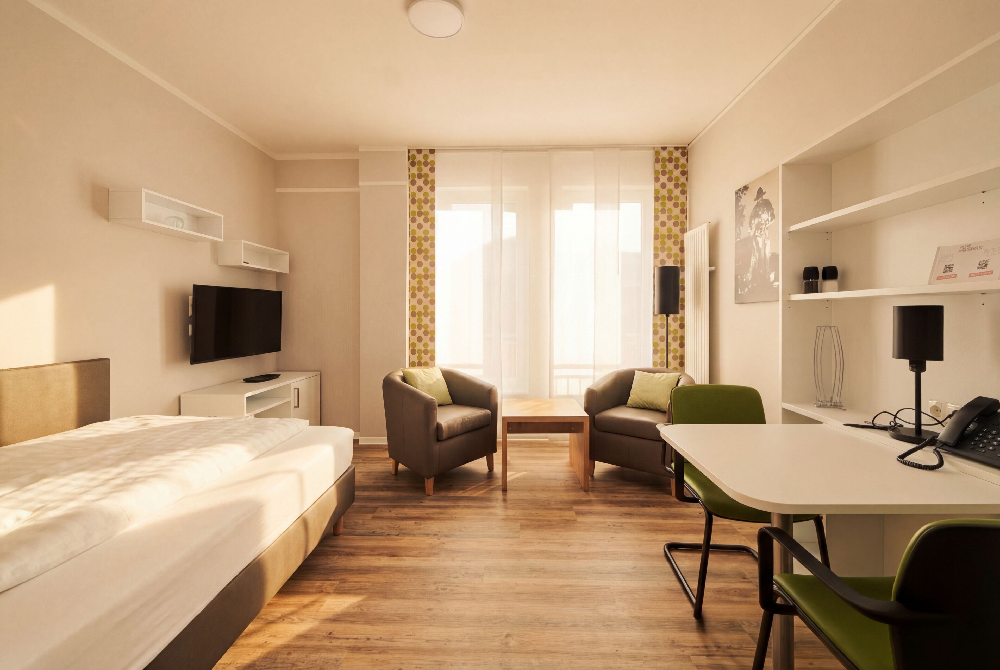 Standard Apartment | Living area | 42-inch Smart TV with satellite channels, Netflix, streaming services