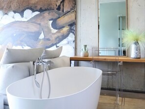 Shower, hair dryer, towels, soap - Marnos Green Luxury Junior Villas - the ultimate luxury experience! (Kamilari)