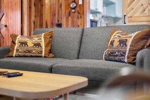 Televisión, chimenea y oficina 