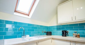 Fridge, microwave, stovetop, electric kettle