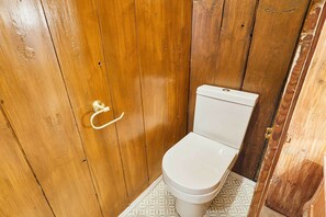 Dusche, Haartrockner, Handtücher, Shampoo