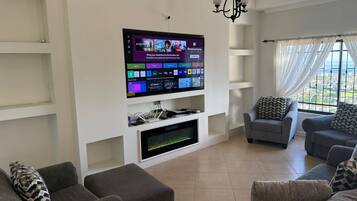 TV connectée, cheminée, jeux vidéo, imprimantes