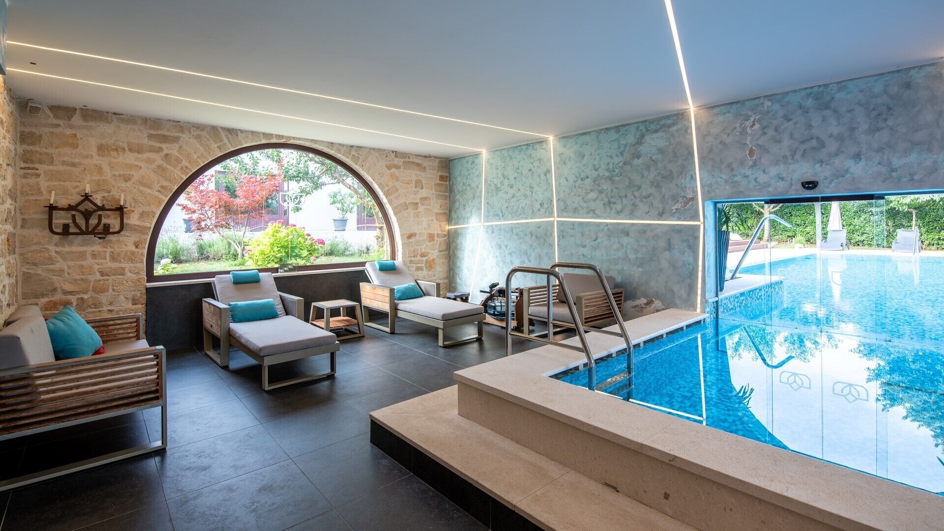 Indoor pool, a heated pool
