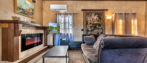 TV, fireplace, table tennis