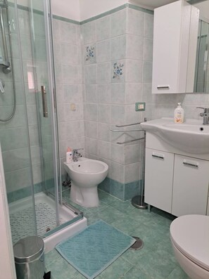 Ducha, secador de pelo, bidet, toallas